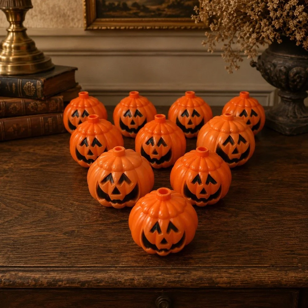 Vintage Easter Unlimited Halloween Blow Mold Frankenstein Pumpkin Lot 24pc
